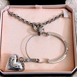 Juicy Couture Charm Holder Necklace with Heart Charm Retired 