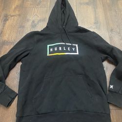 Men’s Black Hurley Hoodie Sweater Size Large #1