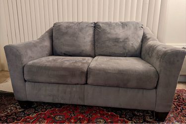 Gray Microfiber Loveseat Sofa