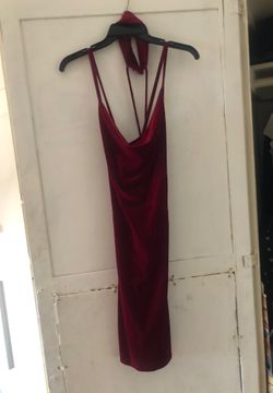 Red velvet dress