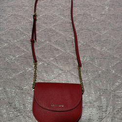 Nwt Michael Kors Mk Red Jet Set Bright Red Half Dome Crossbody Purse 