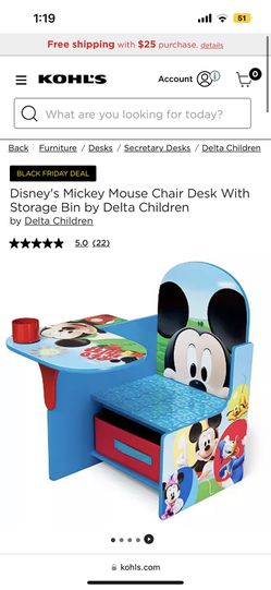 Delta Children Chair Desk with Storage Bin Disney Mickey Mouse