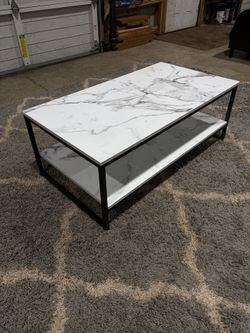 Modern Marble-Look Coffee Table – Clean, Sleek, Sturdy