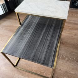 2 Tone Real Marble Side Table