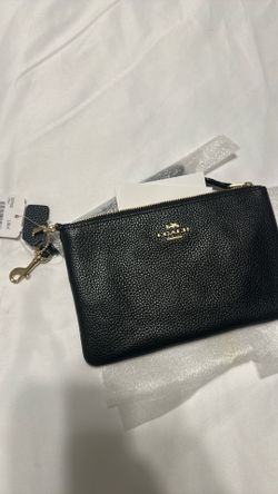 Brand New Coach Black Leather Zip Wallet