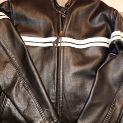 VINTAGE OXFORD LEATHER BIKER JACKET SIZE 50 READ DESCRIPTION  