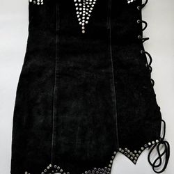 Black Studded Lace-up Corset