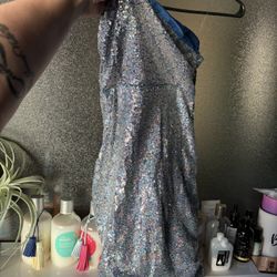 SleeveLess Short Blue Sequin Dress