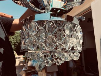CRYSTAL CEILING FAN W/3 SCONCES