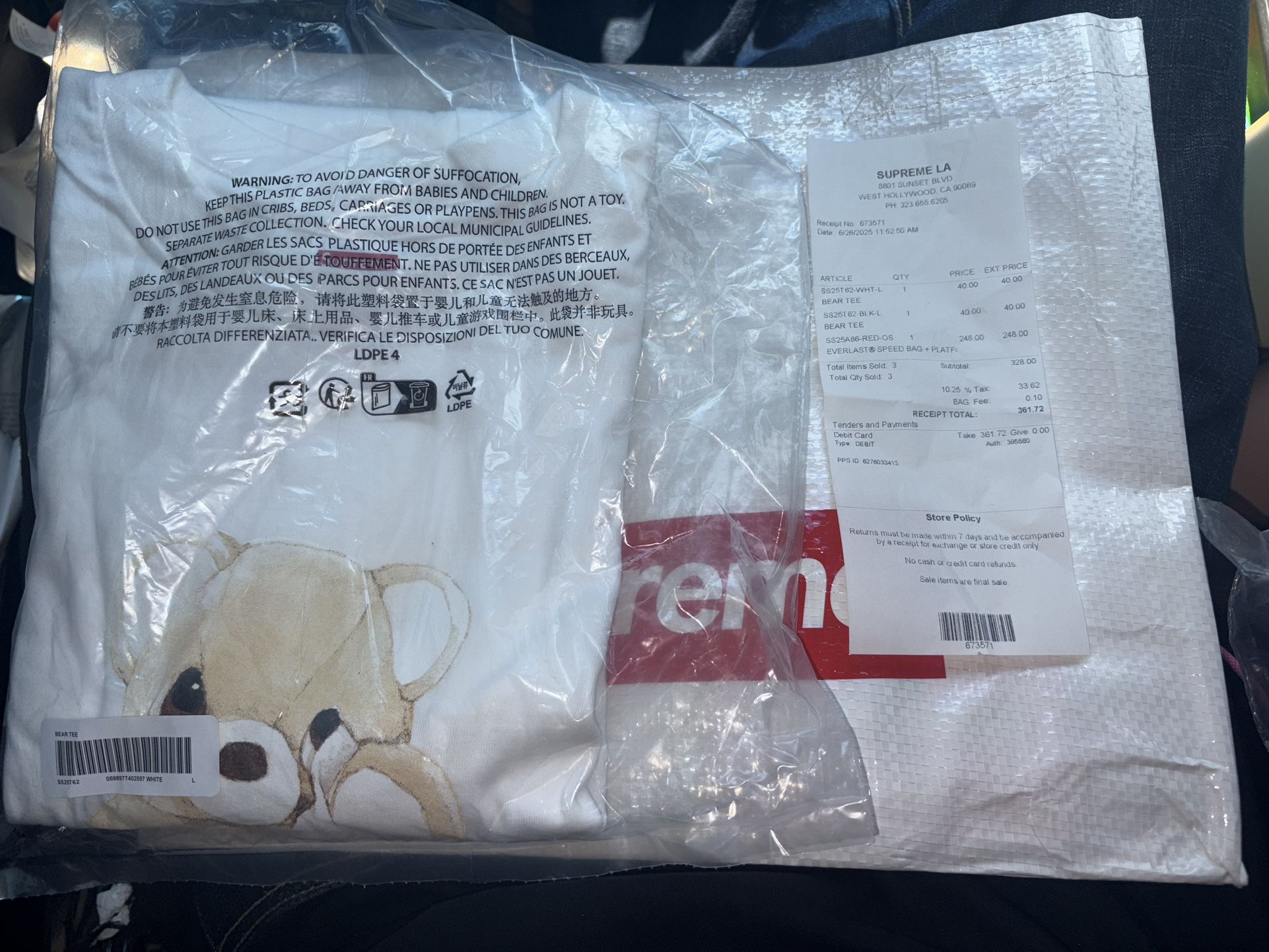 Large Supreme Bear Tee
