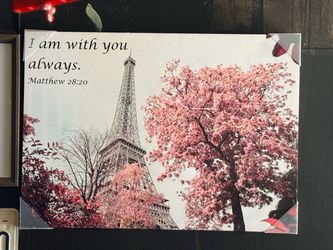Eiffel Tower Scripture Wall Art Print