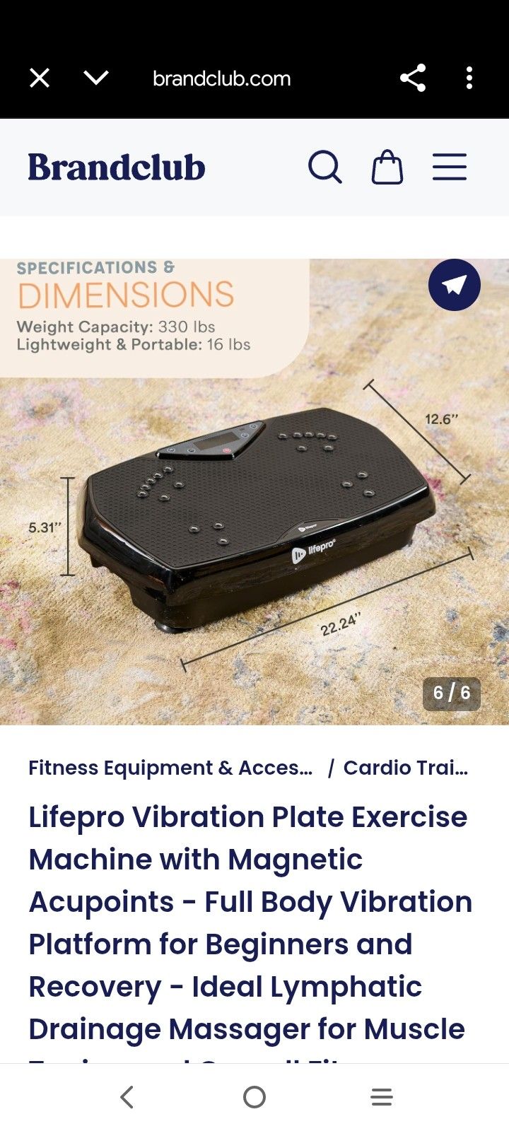 Lifepro Vibration Plate Exercise Machine with Magnetic Acupoints - Full Body Vibration Platform