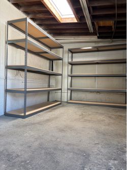 Industrial Warehouse Shelving Racks 96x24 Shelves Similar To Uline And Grainger Delivery Available
