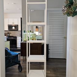 72" White Metal Bookcase