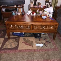 3 Piece Solid Wood Coffee Table And End Tables