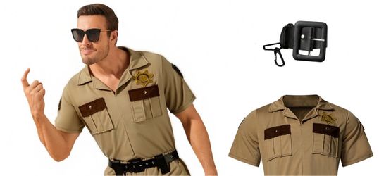 Reno 911 Police Cop Shirt Costume Adult Small Halloween