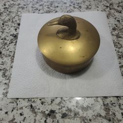 Mid-century solid brass duck box 1960