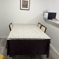 solid wood table with chairs