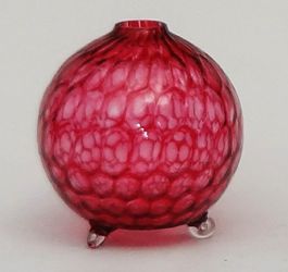 New Murano Red Glass Globe Vase