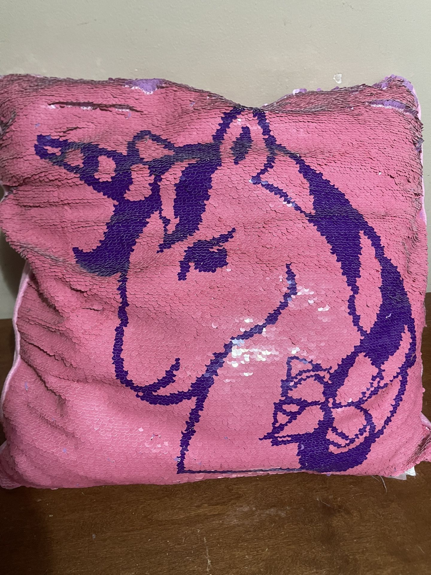 Jojo Siwa sequin Unicorn and Bow pillow