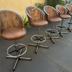 5 Cosco Vintage Modern Chrome Bar or Counter Stools