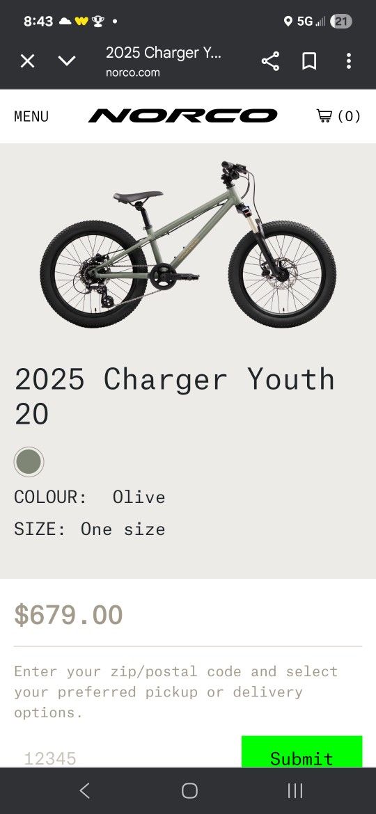 NORCO 20 INCH Grey MOUNTAIN BIKE BRAND NEW STILL IN THE BOX ASKING 300.00