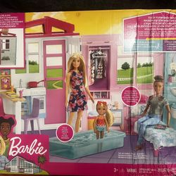 Barbie Dollhouse Portable 1-story House Playset With Pool
