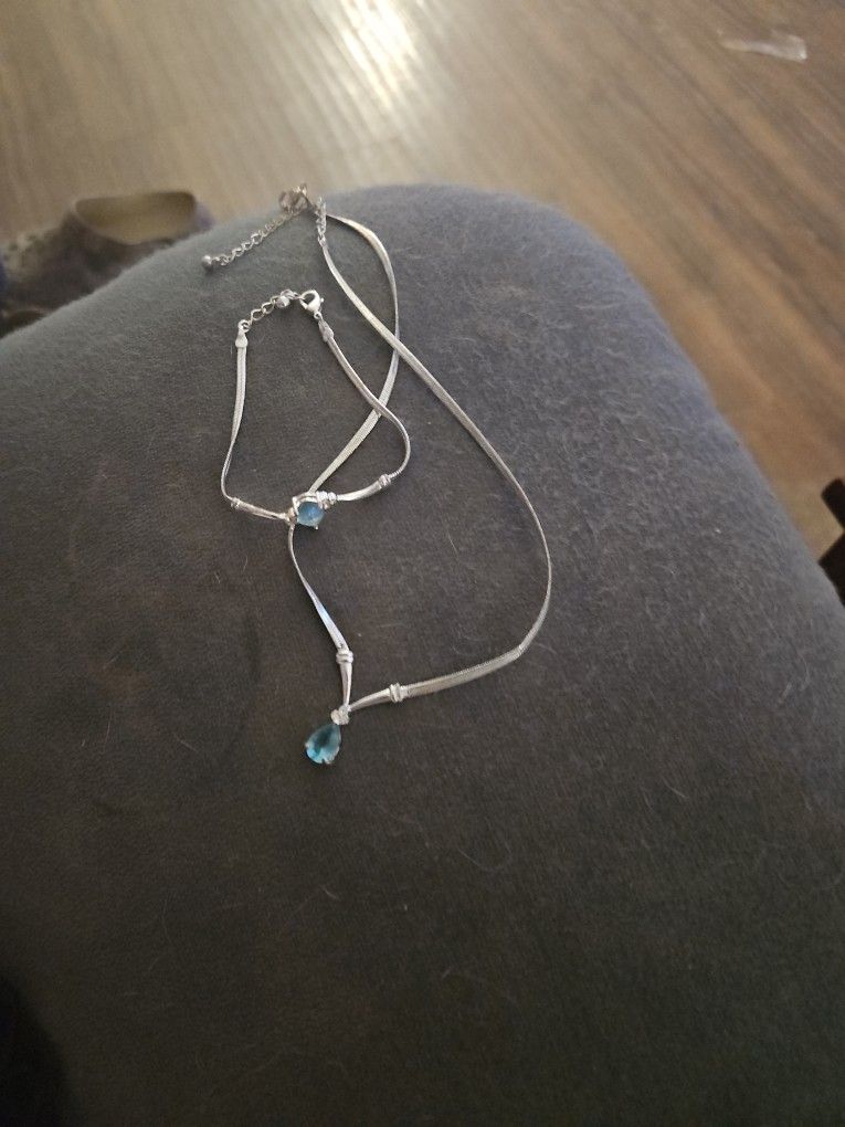 Gem Stone Necklace And Bracelet