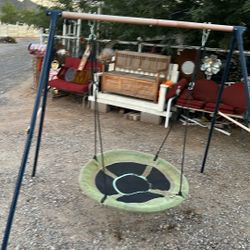 Saucer Swing Measuring 72”Inches High By 64”Inches  Long And 60” Inches Wide 