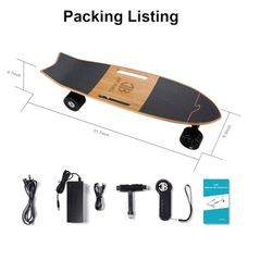 Jking Electric Skateboard Electric Longboard with Remote Control Electric Skateboard,700W Hub-Motor,16.7 MPH Top Speed,8.2 Miles Range,3 Speeds Adjust