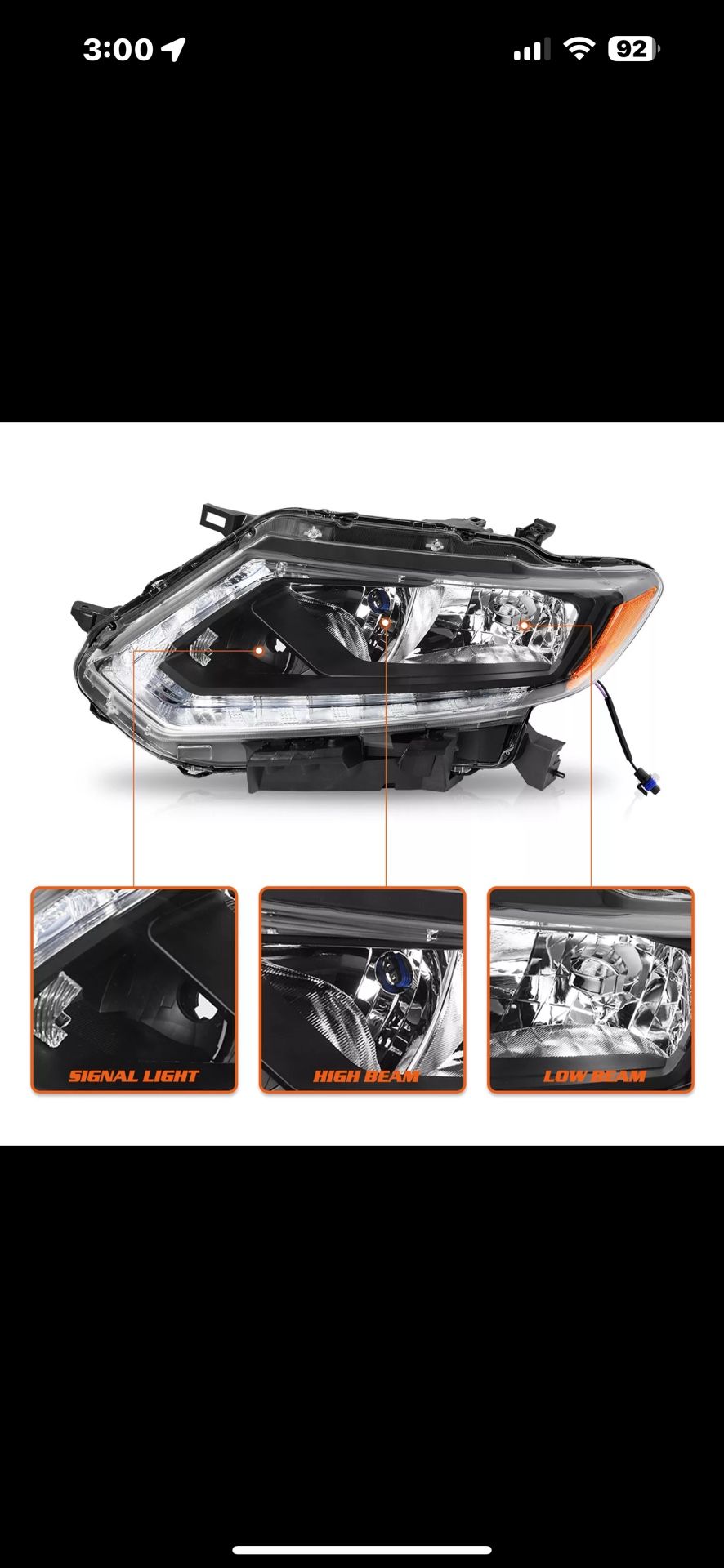 2014-16 Nissan Rogue Headlights (New)