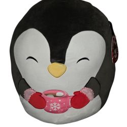 Squishmallows Black White Pink Red Luna Penguin Plush