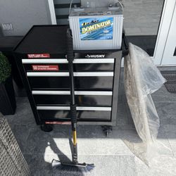 Tool Box, Boat Battery, Car Brush, Garmin VHF 