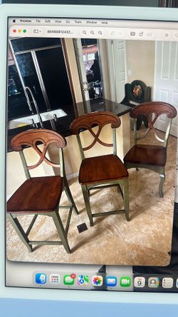 2 Counter Stools w/matching desk chair