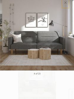 New in box futon sofa gray