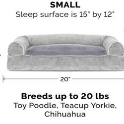 Furhaven Pet - Small Traditional Sofa-Style Refillable Dog Pillow Bed for Dogs & Cats

