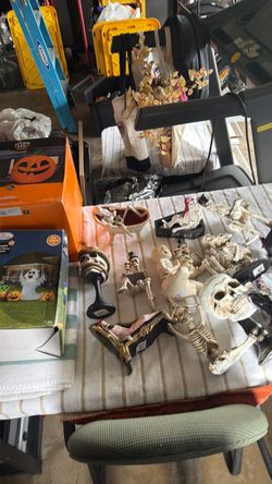 Halloween Skeleton Figurines and Decoration Lot