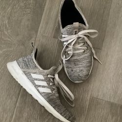 Size 6.5 Adidas Women’s Cloudfoam Sneakers Gray White  