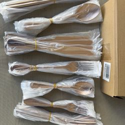 Rose Gold Silverware Service For 8