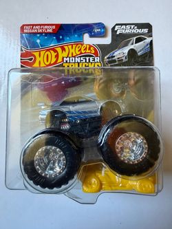Hot Wheels Monster Trucks Nissan Skyline Fast & Furious Silver 1:64 Diecast Car