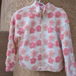 Lucky Brand Girls Pink Floral Fleece Jacket