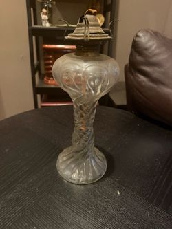 Antique Glass Oil Lamp Base