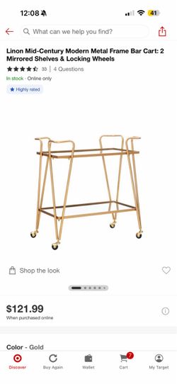 Linon Gold Bar Cart – Stylish & Modern ✨