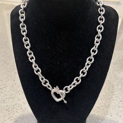 Tiffany & Co. Heart and Arrow Toggle Necklace Choker 1994 Italy 925 Silver 17"