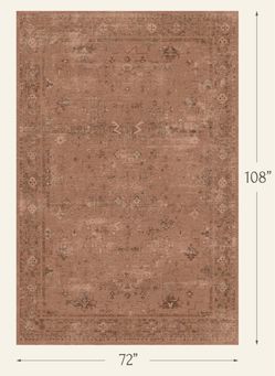 TALANOVA Terracotta Area Rug - 6’ X 9’
