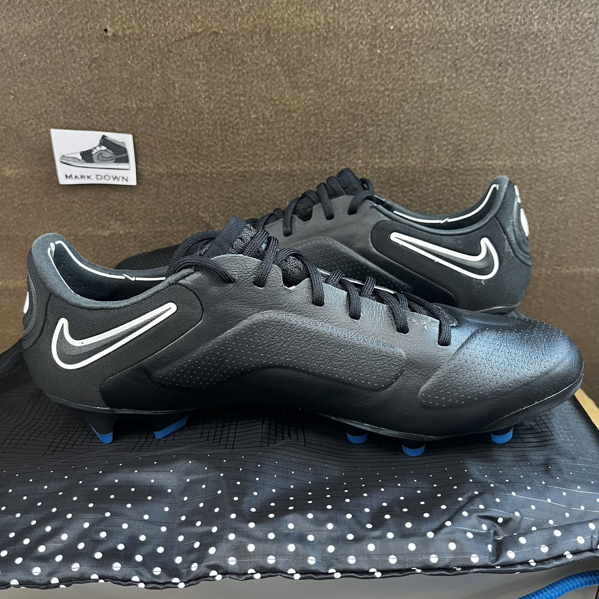 NEW Nike Tiempo Legend 9 Elite FG Black Blue CZ8482 001 Mens Size 7.5, 8, 8.5 With Bag!