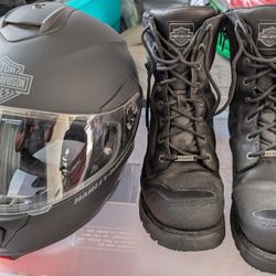 HARLEY DAVIDSON HELMET  Modular HD-H24 Men's ((Size XXL)) & Harley-Davidson Men's  Motorcycle Boots ((SIZE 12))