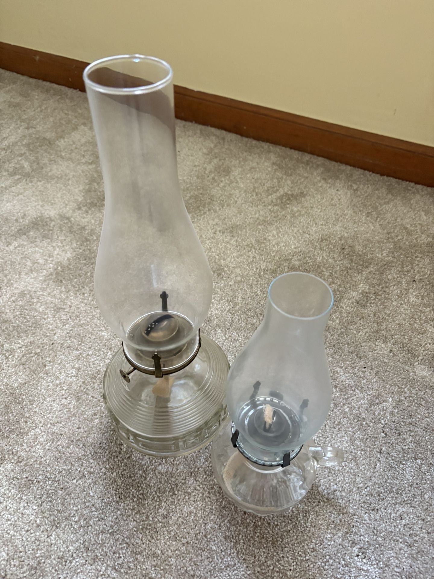 Antique Hurricane/oil Lamps From Farms