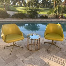 Mid-Century Cocktail Swivel Chair Set