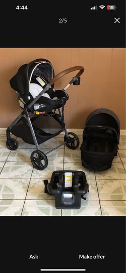 PRACTICALLY NEW GRACO MODES NEST TRAVEL SYSTEM STROLLER CAR SEAT AND BASSINET 3 IN 1